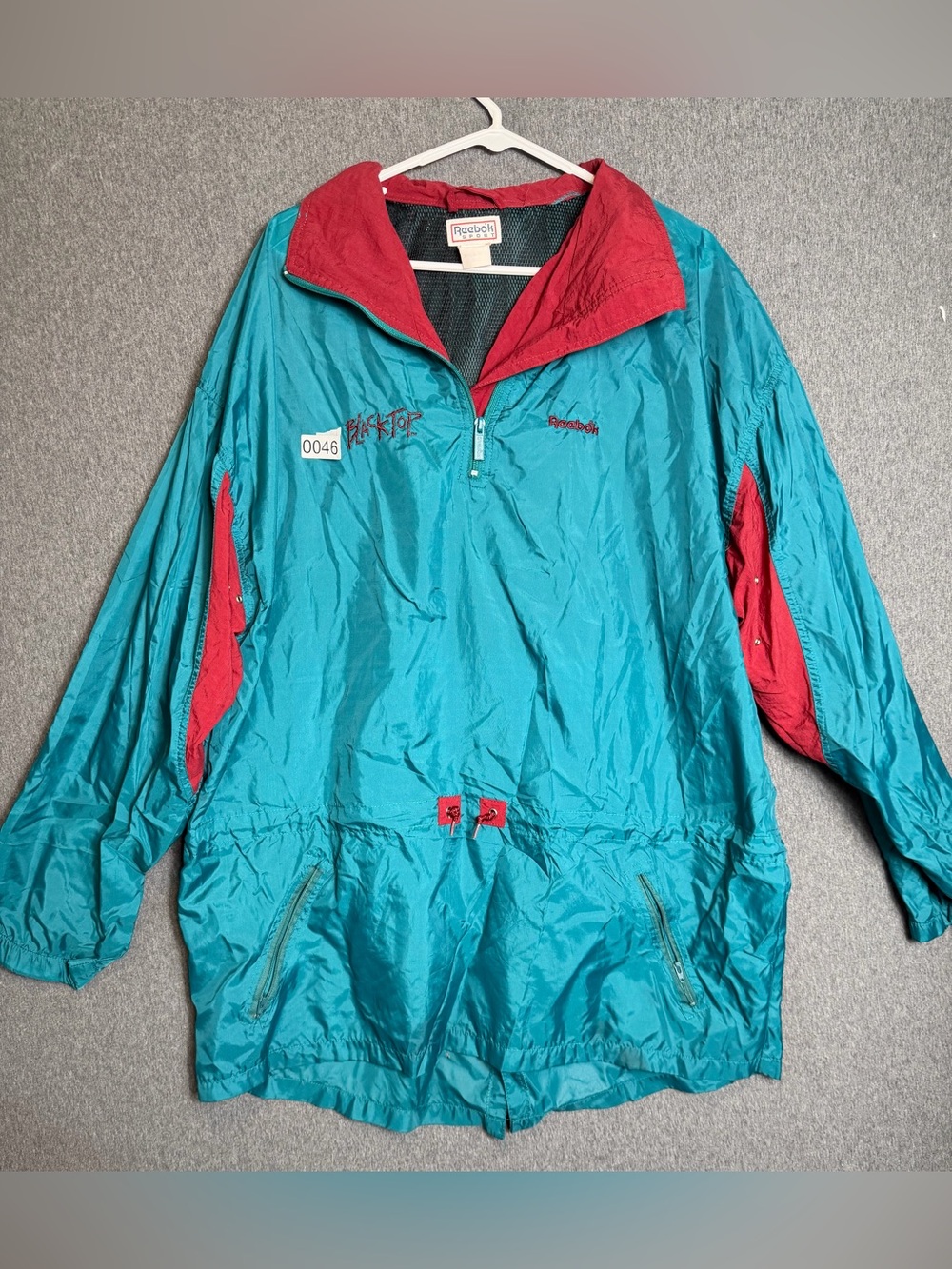 Vintage 90s Reebok Teal and Red Windbreaker Jacket men’s XL